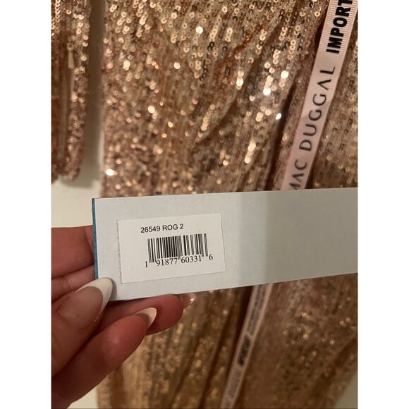 Mac Duggal Women's Ieena Sequin Knotted Long Sleeve Midi Dress NEW NWT - Picture 7 of 9